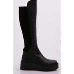 DGN 22535-22K Kadın Kalın Taban Fermuarlı Knee High Çizme