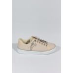 Dgn 2475 Kadin Taş Ip Bağcikli Sneaker Ayakkabi - Bej Nubuk