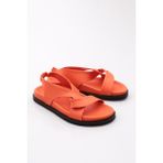 DGN 3040 Oranj Kadın Çapraz Bantlı Sandalet