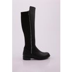 DGN 504 Kadın Arkası Stretch Yanı Fermuarlı Knee High Flats Çizme