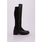 DGN 508-22K Kadın Arkası Stretch Yan Taşlı Şerit Knee High Flats Çizme