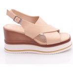 Dgn 722-24170 Kadin Mega Kalin Taban Sandalet - Bej