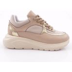 DGN ES868 Kadın Kalin Taban File Detayli Sneakers Ayakkabı - Bej
