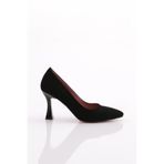 DGN Kadın Stiletto Topuklu Ayakkabı, Siyah Velvet, 40 Numara
