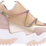 Dgnkadın Mega Kalın Taban Simli İp Detaylı Sneakers Ayakkabı Ten 361052831