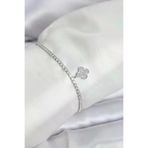 DGY STORE EmrBXebBB8243 Yonca Model Zirkon Taşlı Gümüş Renk Asansörlü Su Yolu Bileklik