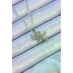 DGY STORE EmrBXebBKO9092 316L Çelik Zincir Gümüş Renk Zirkon Taşlı Fil Kolye