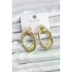DGY STORE EmrBXebBKP11628 Pirinç Gold Renk Damla Model Vintage Kadın Küpe