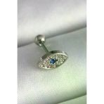 DGY STORE EmrBXebPR1253 316L Çelik Gümüş Renk Zirkon Taşlı Göz Tragus Piercing