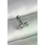DGY STORE EmrBXebPR1345 316L Çelik Gümüş Renk Zirkon Taşlı Sonsuzluk Model Tragus Piercing