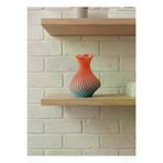 DGY STORE EmrTDXUCZZRAİNBOWVAZOKALPLİ-1 3D Dalga Desenli Kalp Formlu Dekoratif Vazo Pembe 15 Cm