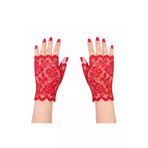 DGY STORE mepaSM-SM-SMRG113-K Kırmızı Dantel Parmaksız Kısa Eldiven