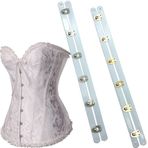 DHER 2'li Set Korse Düğmesi, Korse Busk Korse Seti 6 Metal Düğme Korse Korse, 30 cm Korseler için Kanca ve Düğmeli, Şekillendirilebilir Elbiseler (6 Toka)