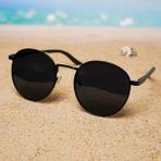 Di Caprio Dc1224BLACK Siyah Yuvarlak Oval Polarize Camlı Unisex Güneş Gözlüğü