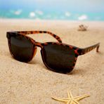 Di Caprio DC18192 Siyah Kahve Leopar Desenli Kare Unisex Güneş Gözlüğü