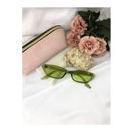 Di Caprio Tery Cat Eye Vintage Retro Kemik Şeffaf Yeşil Kadın Güneş Gözlüğü