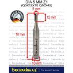 Dia 5 mm Z1 Freze A2 Yanmaz Kompozit Ucu (MADE IN GERMANY)