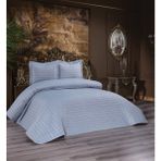 DİA BELLA Yıldız Kapitoneli 3 Parça Çift Kişilik Yatak Örtüsü - Gri - 230 x 240 cm