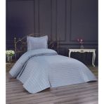 DİA BELLA Yıldız Kapitoneli Tek Kişilik Yatak Örtüsü - Gri - 170 x 230 cm