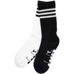 Dıadora 2 Pack Striped Crew Socks M Siyah Beyaz Erkek 2li Çorap - D202531-955 - 10 - Siyah - Koyu Beyaz