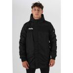 Diadora Forza Anorak Siyah Renkli Düz Desenli Uzun Mont