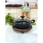 Dıamente Granit Döküm 26 cm Basık Model Tencere - Siyah