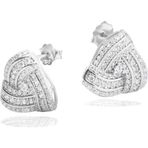 Diamond Business Üçgen Form Işıltılı Kadın Gümüş Küpe