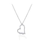 Diamond Model Special Baget Kalp Kadin Gumus Kolye