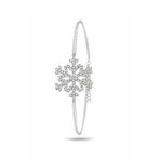 Diamond Seri Zirkon Taşlı Kar Tanesi Snowflake Gümüş Bileklik
