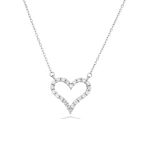 Diamond Swarovski Taşlı Kalp Kadın Gümüş Kolye