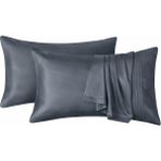 Diamond Touch Mat 100% Pamuk Saten Yastık Kılıfı - Füme - 50 x 70