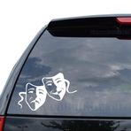 DiamondCutStickerz Drama MASKE Tiyatro Komedi Trajedi Çıkartma Çıkartma Araba Kamyon Motosiklet Pencere Tampon Dizüstü Bilgisayar Duvar Dekoru - Boyut (09 inç / 23 cm Genişlik) - Renk (Mat Beyaz)