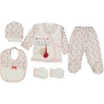 Diamondstar Bebe 5 Li Cute Nakış Kundaklı Ayı Seti - Kırmızı - 0 - 3 Ay