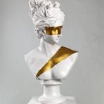 Dıana Gold Mask And Belt Pop Art Dekoratif Roma Yunan Heykelleri