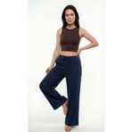 DIANNA Kadın Beli Lastikli Wide Leg Müslin Pantolon %100 Pamuk Geniş Bol Paça Rahat Ofis & Günlük Stil