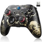 DIANVEN Wireless PC Controller, Hall Effect Enhanced Precision, Controllers for Gaming, Compatible with PC/Steam/iPhone/Android/Switch/PS3, Black and Gold