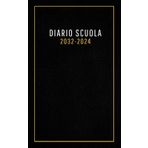 Diario Scuola 2023 2024 Nero: Pianificatore giornaliero 1 giorno per pagina - Per ragazze e ragazzi - Materiale scolastico medie elementari superiori università - Copertina scura