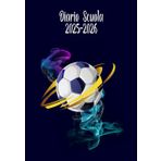 Diario Scuola 2025 2026 A5: Organizzatore giornaliero 2 giorni per pagina con orari dal 25 settembre al 26 luglio per studenti delle scuole elementari, superiori e universitari | Tema CALCIO