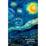 Diario Scuola 2025/2026: agenda con due giorni per pagina, con all'interno utili organizzatori. Arte in copertina, Notte Stellata, Vincent Van Gogh, per i veri amanti dell'arte.