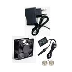 diasithalat Dc 12v Fan, Adaptör, Nem Ölçer, H,grometre, Kuluçka Makinesi, Kuluçka Seti