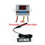 diasithalat W3001 220v Termostat + Nem Ölçer, Higrometre, Kuluçka Seti, Kuluçka Makinesi