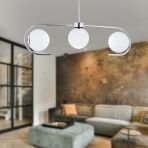 Diaspor 3Lu Sirali Krom Beyaz Camli Modern Sarkit Genc Odasi Yatak Odasi Retro Salon Avize