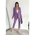 diaves Mor Kruvaze Blazer Ceket Havuç Pantolon Takım Elbise