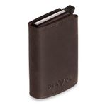 DIAVOLI ® - Wallet Lennox - Gerçek Deri - Bozuk para bölmeli ince cüzdan - Küçük cüzdan - RFID korumalı cüzdan - Kart kılıfı 8-10 kart - Erkekler için mini cüzdan - Deri Kahverengi, Kahverengi,