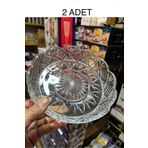 DİBA AVM 2 ADET KRİSTAL CAM SUNUMLUK MEYVELİK ÇAP 20X20CM YÜKSEKLİK 4,5 CM