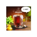 DİBA AVM 6 Adet Kristal Kulplu 175ml Çay Kahve Bardak Seti Orlando Kupa Kulplu Bardak 6'lı