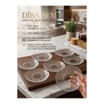 DİBA AVM 6lı Cam Tabak Kristal Model Kahvaltı Çerez Tatlı pasta sunum Tabağı 6 Lı -14 cm