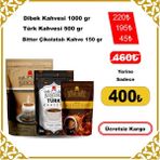 Dibek Türk Kahvesi Seti (Bitter Çikolatalı Kahve Hediyeli) - 1,65 kg