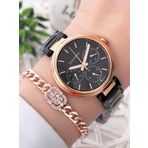 Dice Kayek İç Fonksiyonları Aktif Çelik Kordon Çelik Kasa 5 Atm Kadın Kol Saati+Bileklik Ag1187.08