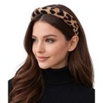 diclecollection Dolgulu Leopar Desen Kadife Taç Toka/Bombeli Kadife Taç Toka/Saç Aksesuarı Çok Renkli